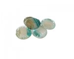 20mm Aqua/White Foil Lampwork Glass Bead, 5 beads 20mm Aqua/White Foil Lampwork Glass Bead, 5 beads