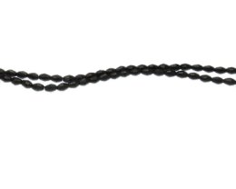 (image for) 6 x 4mm Black Faceted Glass Rice Bead, 20" string