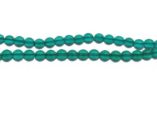 (image for) 6mm Deep Aqua Semi-Matte Glass Bead, approx. 44 beads