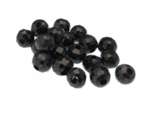 (image for) Approx. 1oz. x 10mm Black Faceted Glass Bead, large hole