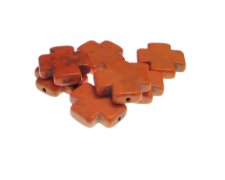 (image for) 20mm Light Orange Cross Dyed Turquoise Bead, 7 beads