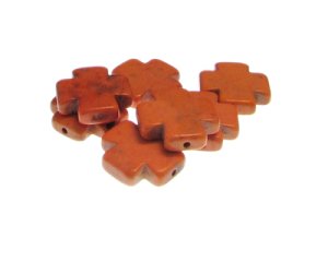 (image for) 20mm Light Orange Cross Dyed Turquoise Bead, 7 beads