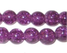 (image for) 10mm Plum Round Crackle Bead, 8" string, approx. 21 beads