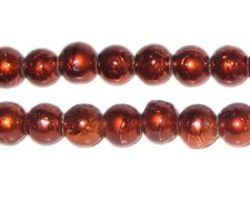 (image for) 8mm Drizzled Bronze Glass Bead, approx. 35 beads