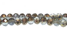 (image for) 10 x 8mm Silver Black Rondelle Glass Bead, 20" string