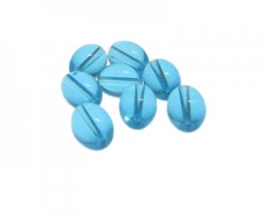 (image for) 12 x 10mm Turquoise Oval Glass Bead, 8 beads