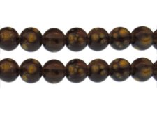 (image for) 12mm Brown Blossom Glass Bead, approx. 15 beads