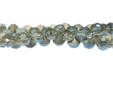 (image for) 8mm Silver Half-Bicone Faceted Glass Bead, 20" string