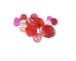 Approx. 1.5 - 2oz. Red and Pink Glass Bead Mix Approx. 1.5 - 2oz. Red and Pink Glass Bead Mix