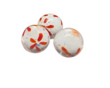 (image for) 24mm Crystal Floral Lampwork Glass Bead, 1 bead, NO Hole