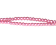 (image for) 6mm Princess Pink Glass Pearl Bead, approx. 78 beads