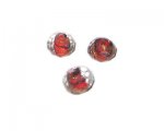 12 x 10mm Red/Black Inside-Color Rondelle Lampwork Glass Bead, 6 12 x 10mm Red/Black Inside-Color Rondelle Lampwork Glass Bead, 6