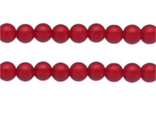 (image for) 10mm Red Semi-Matte Glass Bead, approx. 17 beads