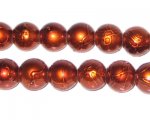 10mm Drizzled Bronze Glass Bead, approx. 17 beads