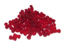 (image for) Approx. 1oz. x 8x4mm Red Transparent Peanut Glass Beads