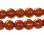 10mm Brown Transparent Pressed Glass Bead, 8" string 10mm Brown Transparent Pressed Glass Bead, 8" string