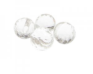 (image for) 18mm Crystal Faceted side-drill Glass Bead, 4 beads, large hole