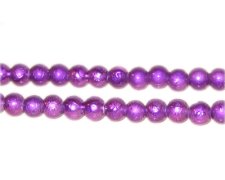 (image for) 6mm Drizzled Violet Glass Bead, approx. 43 beads
