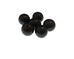 (image for) 14mm Black Pressed Glass Bead, 6 beads
