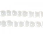 6mm White Round Cat's Eye Bead - 5" String, approx. 28 beads