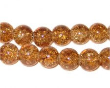 (image for) 10mm Light Brown Crackle Bead, 8" string, approx. 21 beads