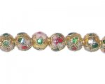 8mm Gold Round Cloisonne Bead, 6 beads