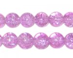 10mm Violet Round Crackle Bead, 8" string, approx. 21 beads