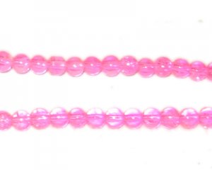 4mm Neon Pink Round Crackle Glass Bead,approx.105 beads