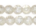 12mm Crystal Round Crackle Bead, 8" string, approx. 18 beads