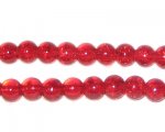 6mm Light Red Round Crackle Glass Bead, approx. 74 beads