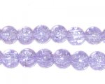 8mm Lilac Round Crackle Glass Bead, approx. 55 beads