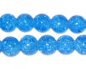 10mm Dark Turquoise Crackle Bead, approx. 22 beads