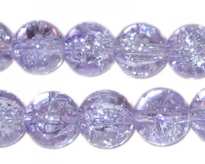 12mm Lilac Crackle Bead, 8" string, approx. 18 beads