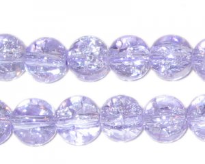 10mm Lilac Crackle Bead, 8" string, approx. 21 beads