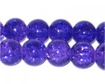 10mm Purple Crackle Bead, 8" string, approx. 21 beads