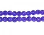 6mm Purple Round Crackle Glass Bead, approx. 74 beads