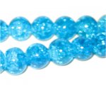 12mm Light Turquoise Crackle Bead, 8" string, approx. 18 beads