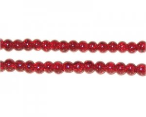 4mm Dark Red Crackle Glass Bead, approx. 105 beads
