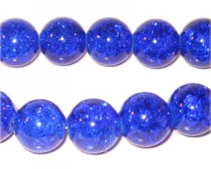 12mm Dark Blue Crackle Bead, 8" string