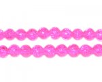 6mm Bubblegum Round Crackle Glass Bead, approx. 74 beads
