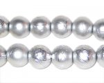12mm Drizzled Silver Glass Bead - 6" string