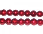 8mm Drizzled Red Glass Bead, approx. 35 beads