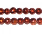 8mm Drizzled Bronze Glass Bead, approx. 35 beads