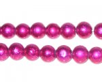 8mm Drizzled Fuchsia Bead, approx. 36 beads