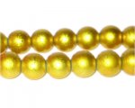 10mm Drizzled Yellow Gold Glass Bead, approx. 17 beads