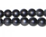 10mm Drizzled Charcoal Glass Bead approx. 17 beads