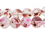 12mm Raspberry Swirl Season Glass Beads, approx. 18 beads 12mm Raspberry Swirl Season Glass Beads, approx. 18 beads