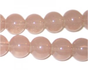 12mm Dusty Pink Jade-Style Glass Bead, approx. 18 beads