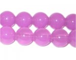 12mm Violet Jade-Style Glass Bead, approx. 18 beads
