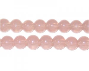 8mm Dusty Pink Jade-Style Glass Bead, approx. 55 beads